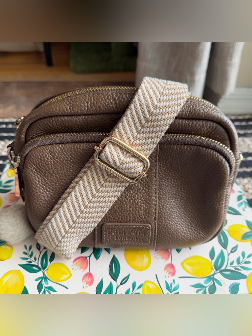 Pom Pom London Original Crossbody Bag Taupe